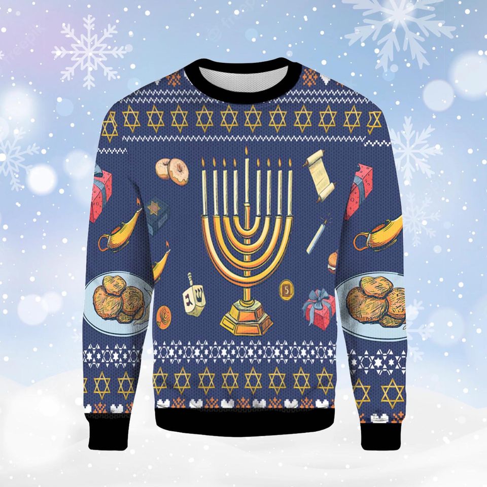 Hanukkah Light The Menorah Ugly Christmas Sweater