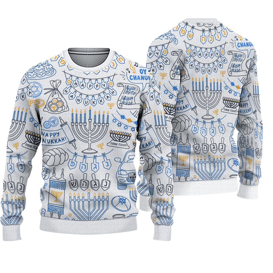 Hanukkah Light The Menorah Ugly Christmas Sweater