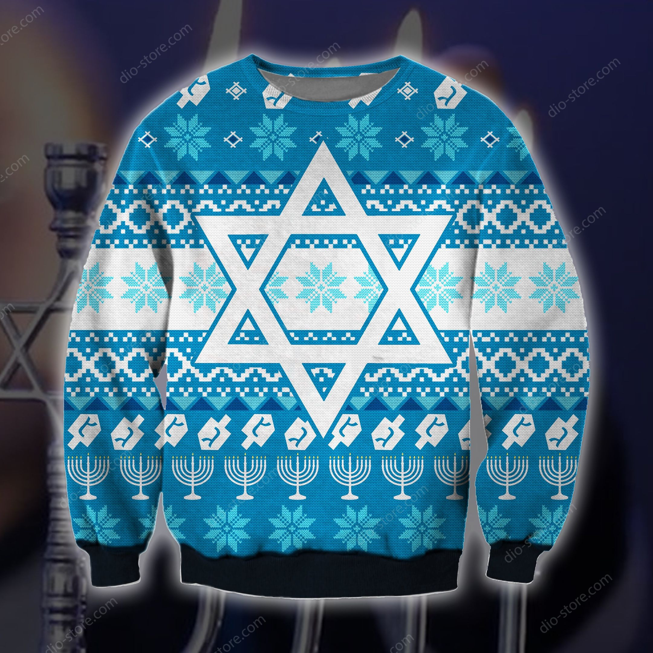Hanukkah Ugly Christmas Sweater Adult 3D Funny Matching for family