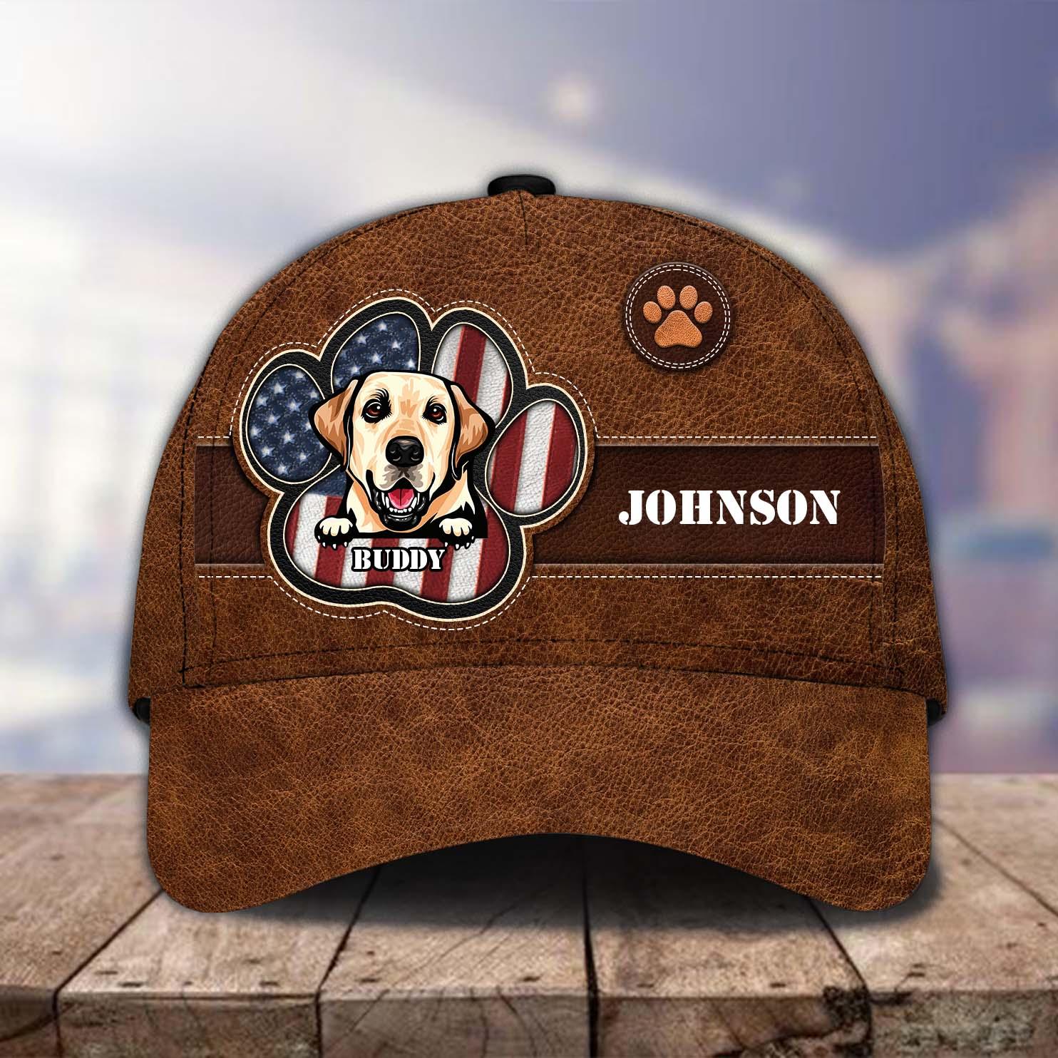 Happy 4th July Personalized Dog Classic Cap, Personalized Gift for Dog Lovers, Dog Dad, Dog Mom Trucker Hats Custom Hats Gifts For Men & Women