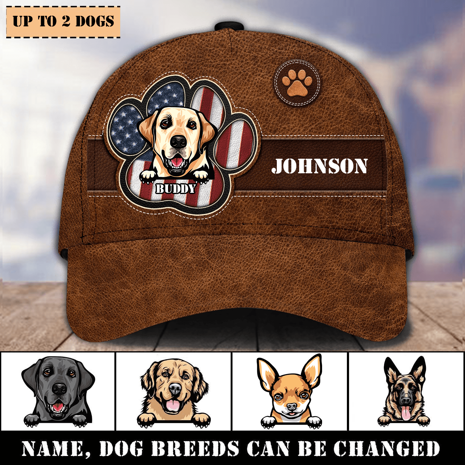 Happy 4th July Personalized Dog Classic Cap, Personalized Gift for Dog Lovers, Dog Dad, Dog Mom Trucker Hats Custom Hats Gifts For Men & Women