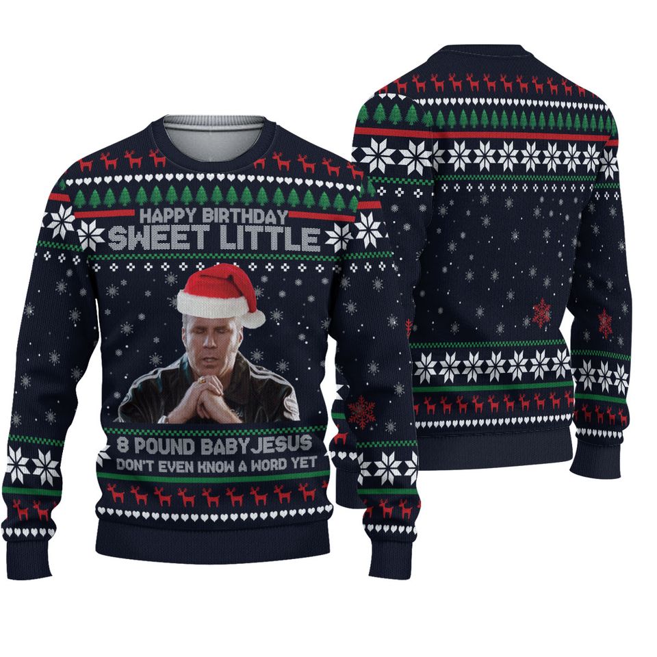 Happy Birthday Sweet Little 8 Pound Baby Jesus 3D T-shirt