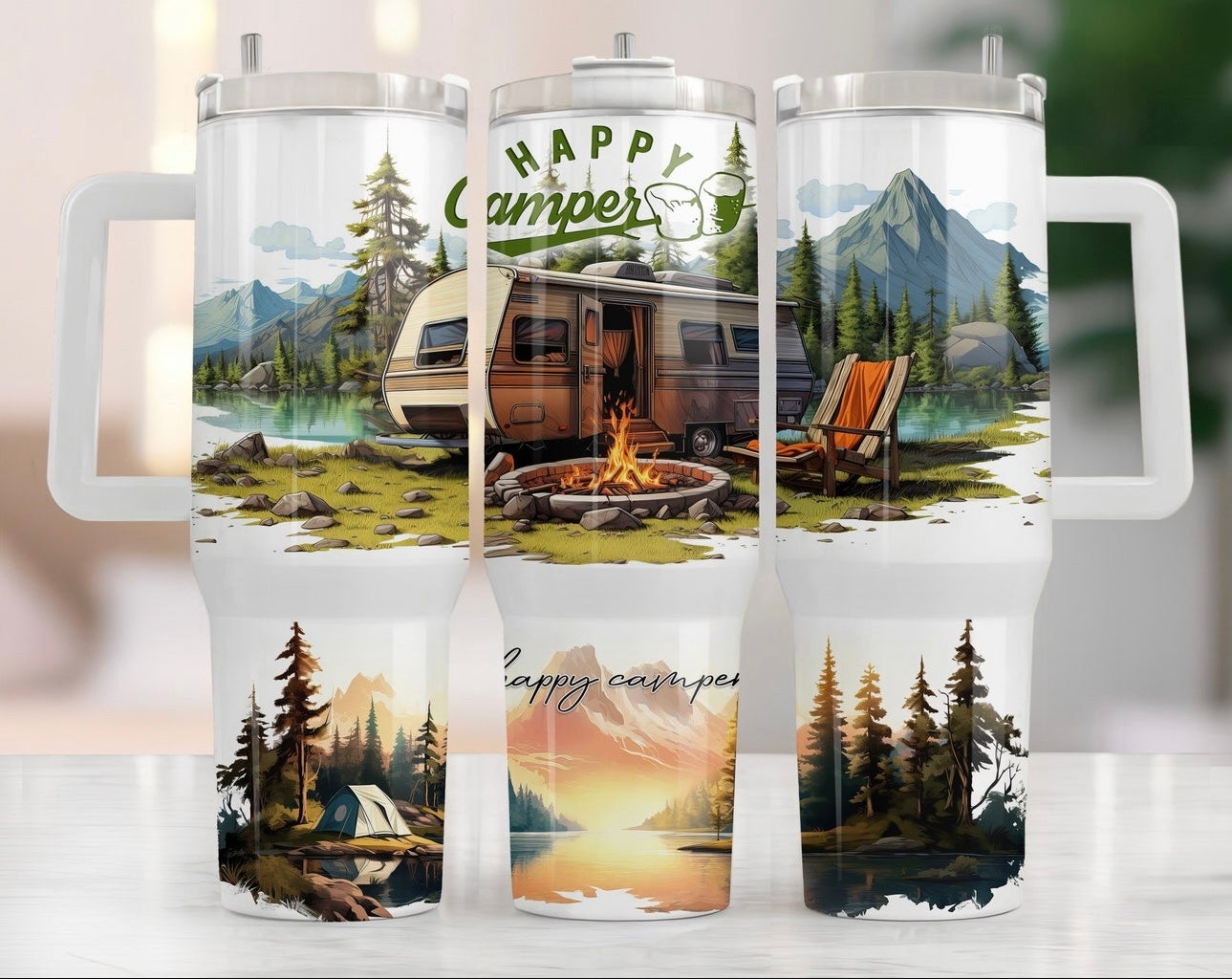Happy Camper Custom Stanley Cup 40 oz 30 oz Tumbler With HandleTVC2301755