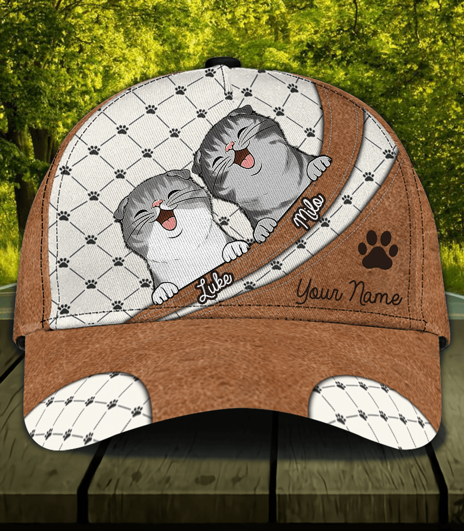 Happy Cat Personalized Cap, Personalized Gift for Cat Lovers, Cat Mom, Cat Dad Trucker Hats Custom Hats Gifts For Men & Women