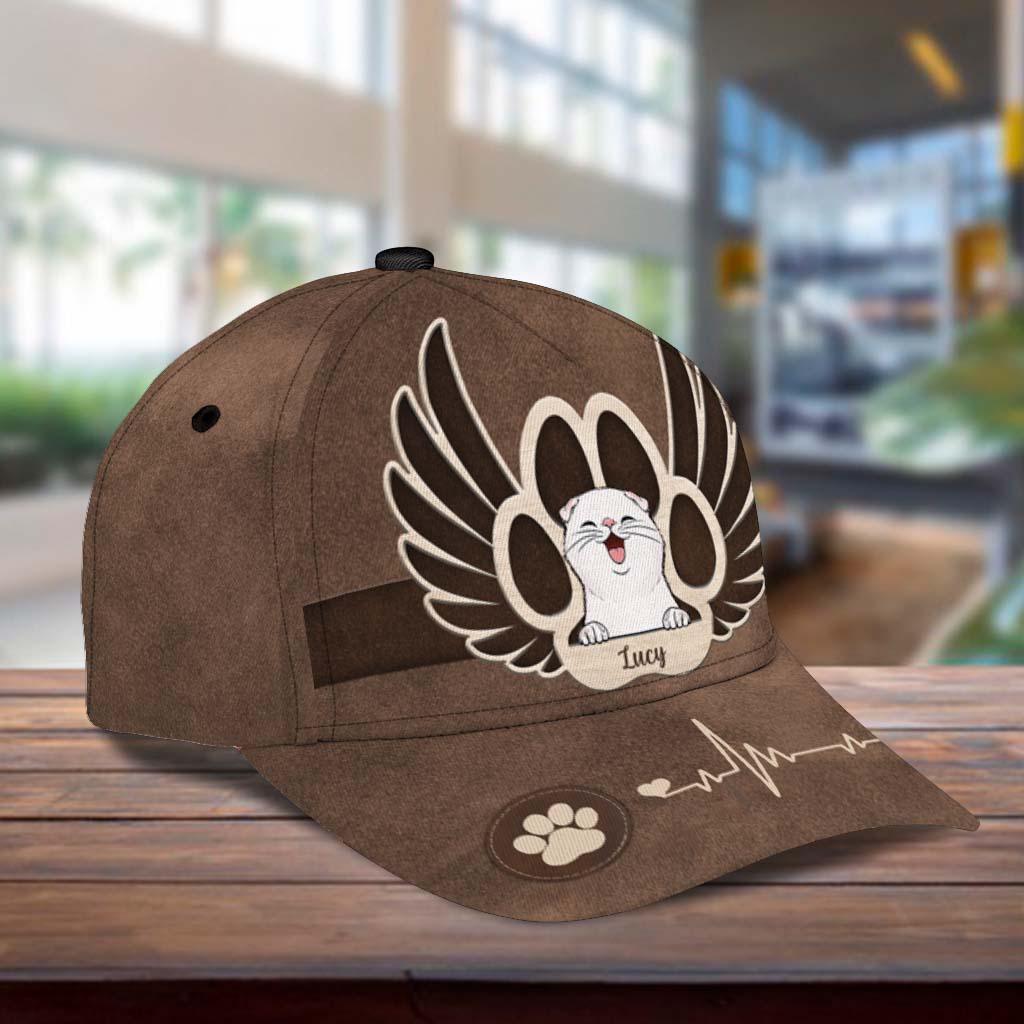 Happy Cat With Wings Personalized Cap, Personalized Gift for Cat Lovers, Cat Mom, Cat Dad Trucker Hats Custom Hats Gifts For Men & Women