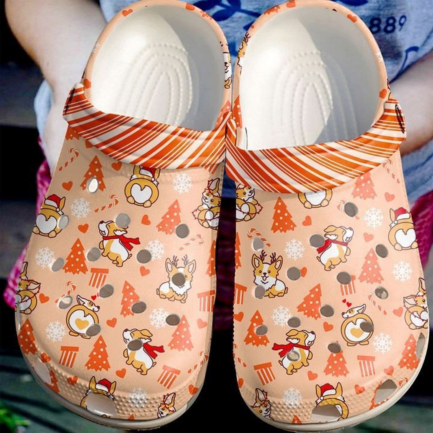 Happy Corgi Orange Christmas Crocs Crocband Clogs Shoes Comfortable For Men Women and Kids