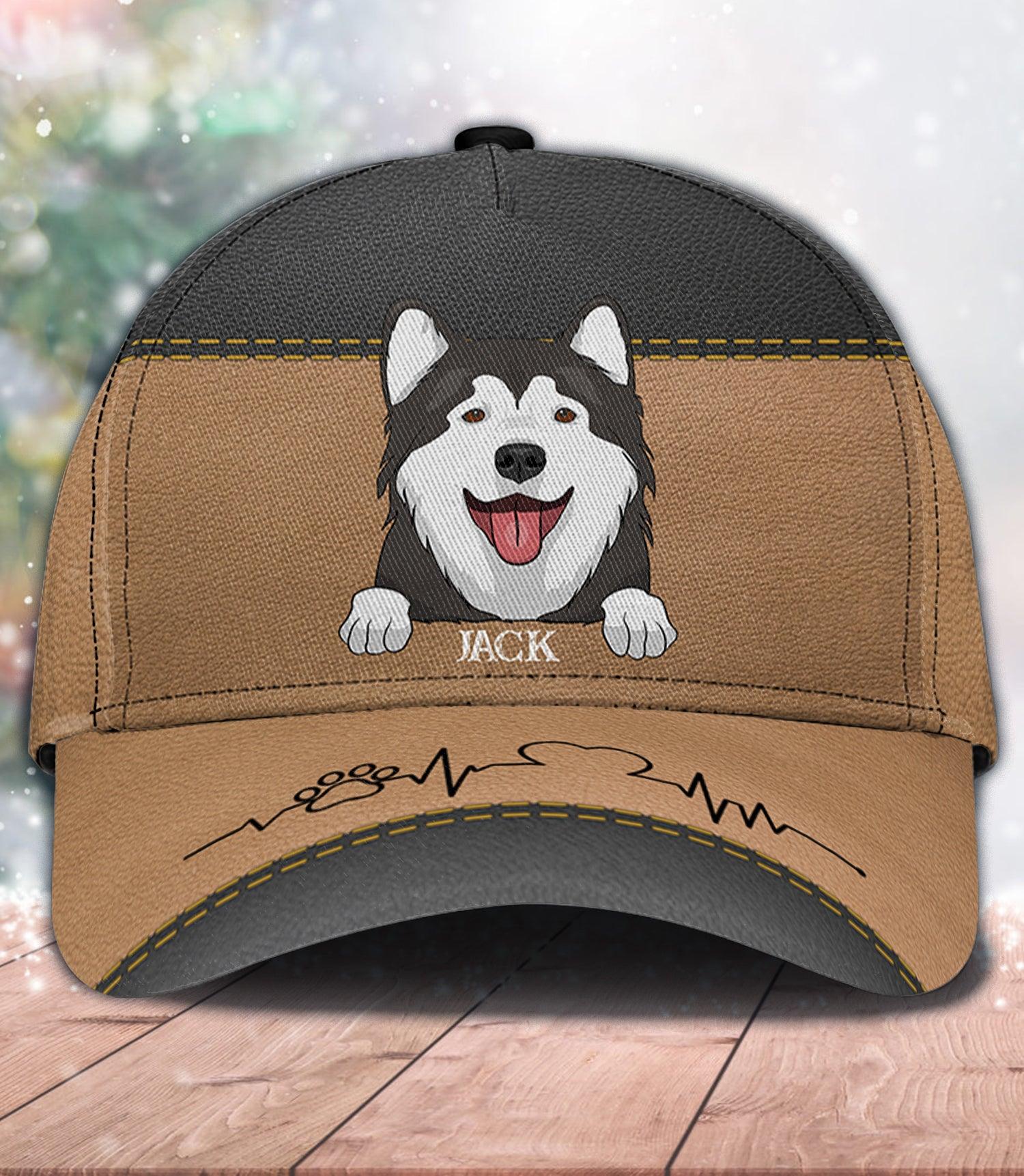 Happy Dog Black Brown Personalized Cap, Personalized Gift for Dog Lovers, Dog Dad, Dog Mom Trucker Hats Custom Hats Gifts For Men & Women