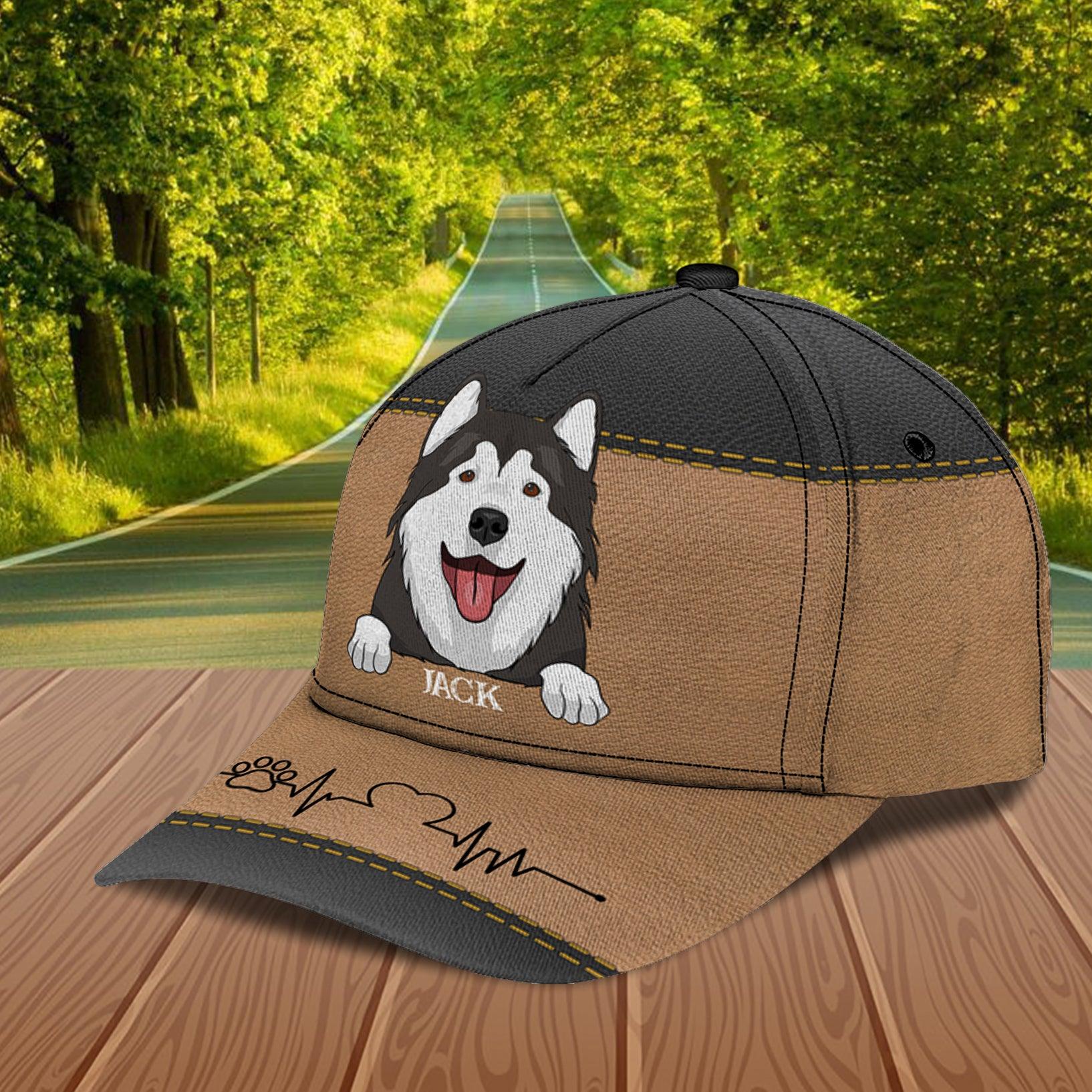 Happy Dog Black Brown Personalized Cap, Personalized Gift for Dog Lovers, Dog Dad, Dog Mom Trucker Hats Custom Hats Gifts For Men & Women