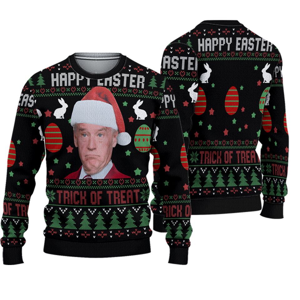 Happy Easter Biden President Santa Ugly Christmas Sweater