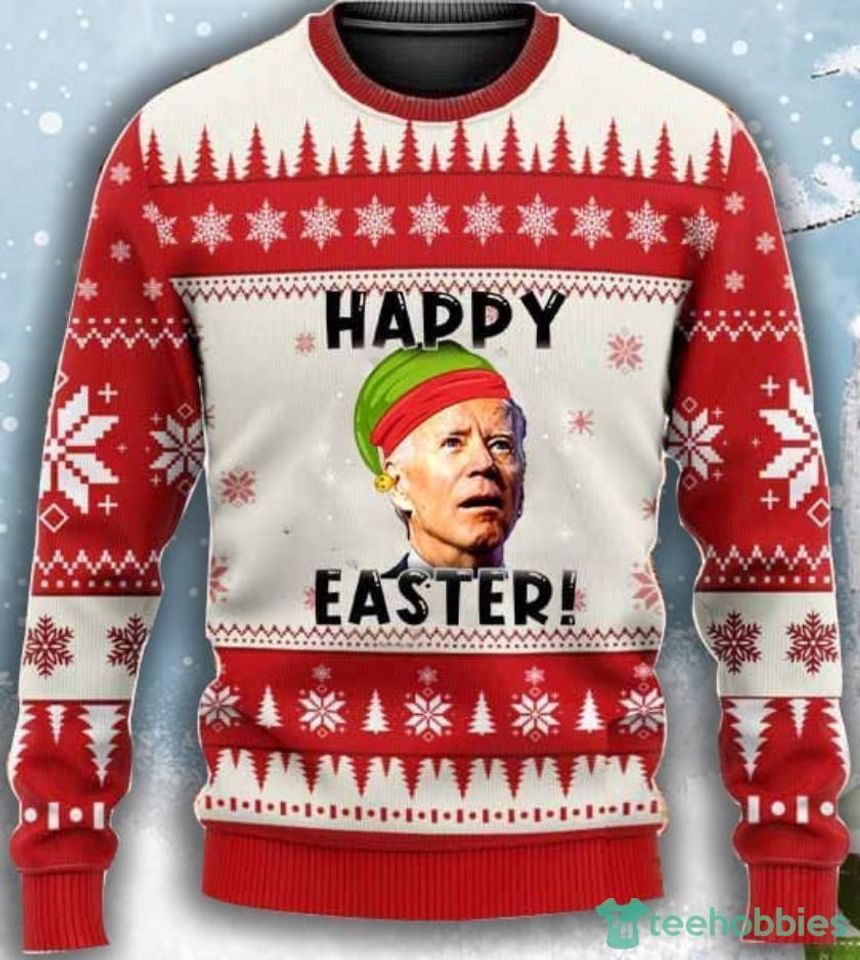 Happy Easter Confused Joe Biden Ugly Christmas Premium Sweater 3D Printed