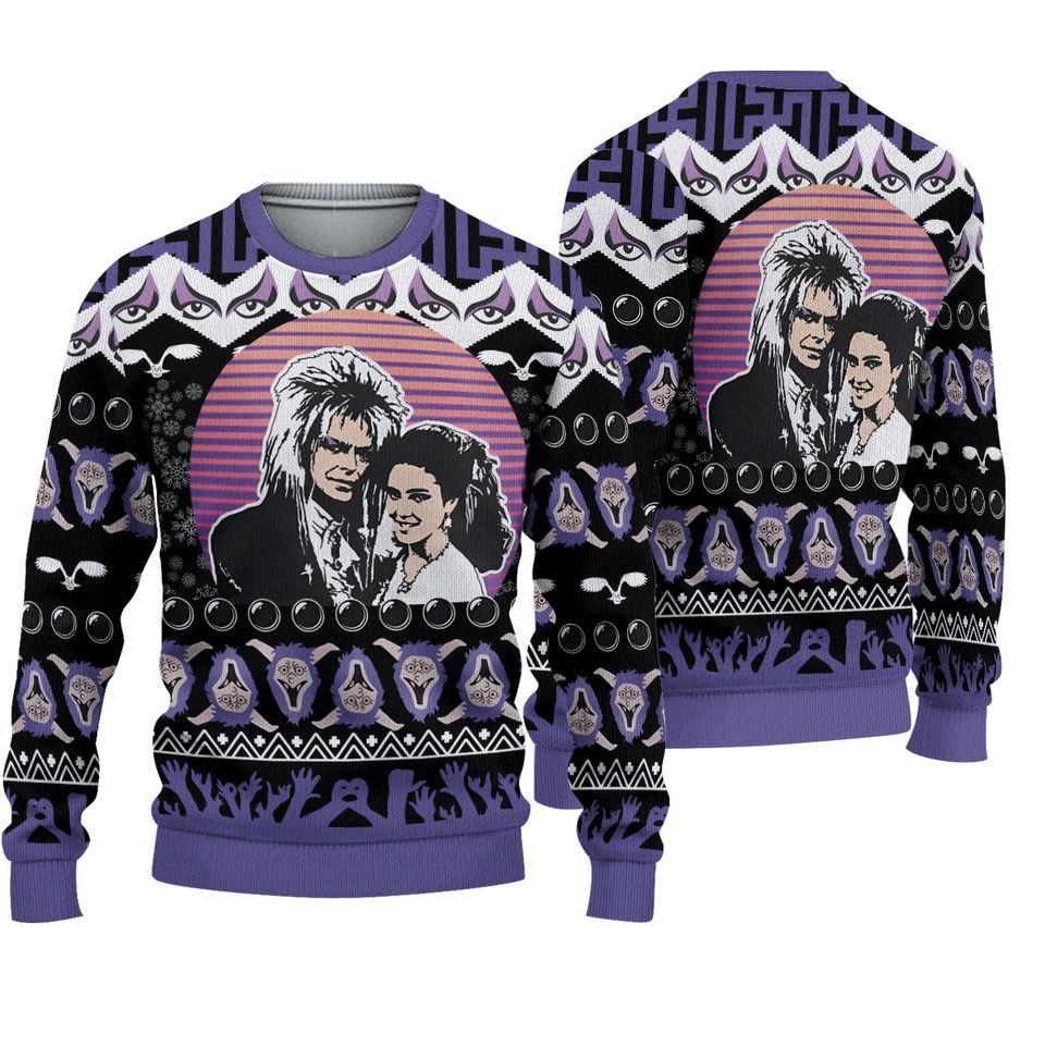 Happy Ending Labyrinth Graphic Ugly Christmas Sweater