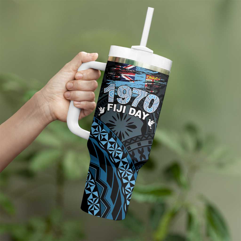 Happy Fiji Day 1970 Flag Grunge Custom Stanley Cup 40 oz 30 oz Tumbler With HandleTVC2301377 - Image 3