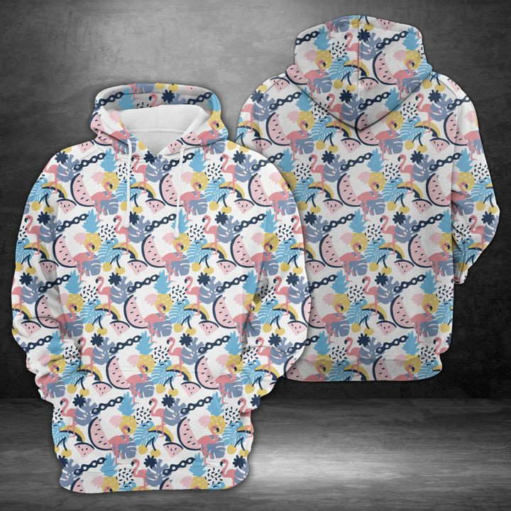 Happy Flamingo 3D All Over Print Hoodie, Zip Hoodie