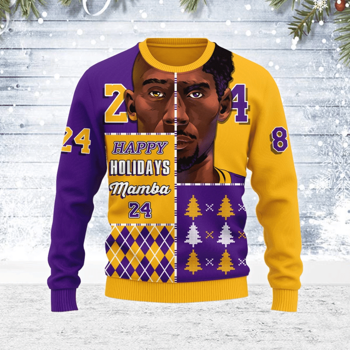 Happy Holidays Mamba Ugly Christmas Sweater Adult 3D Funny Matching for family