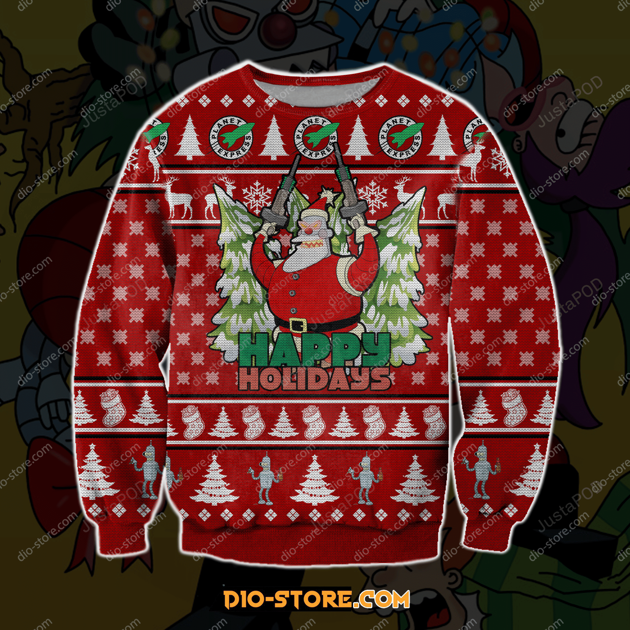 Happy Holidays Ugly Christmas Sweater Adult 3D Funny Matching for family