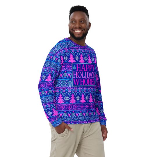 Happy Holidays Whores Ugly Christmas Sweater | All Over Printed Ugly Christmas Sweater - Image 18