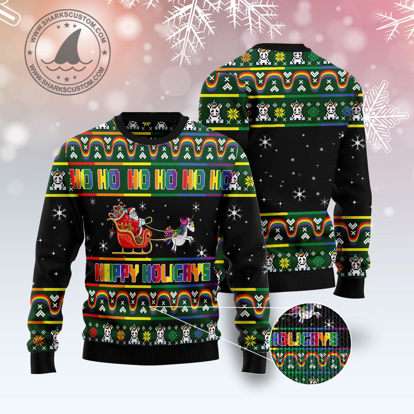 Happy Holigays Ugly Christmas Sweater - Image 3