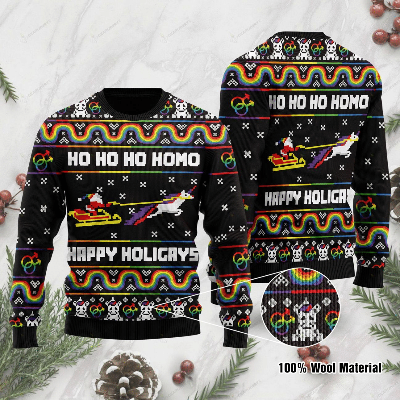 Happy Holigays Ugly Christmas Sweater Adult 3D Funny Matching for family