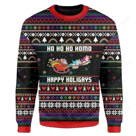 Happy Holigays Ugly Christmas Sweater Adult 3D Funny Matching for family