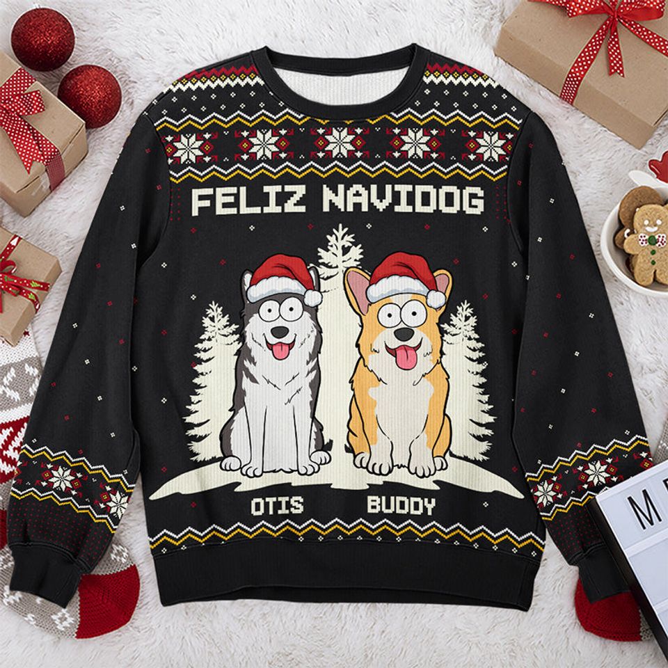 Happy Howlidays - Dog Personalized Ugly Sweatshirt - Christmas Gift For Pet Owners, Pet Lovers