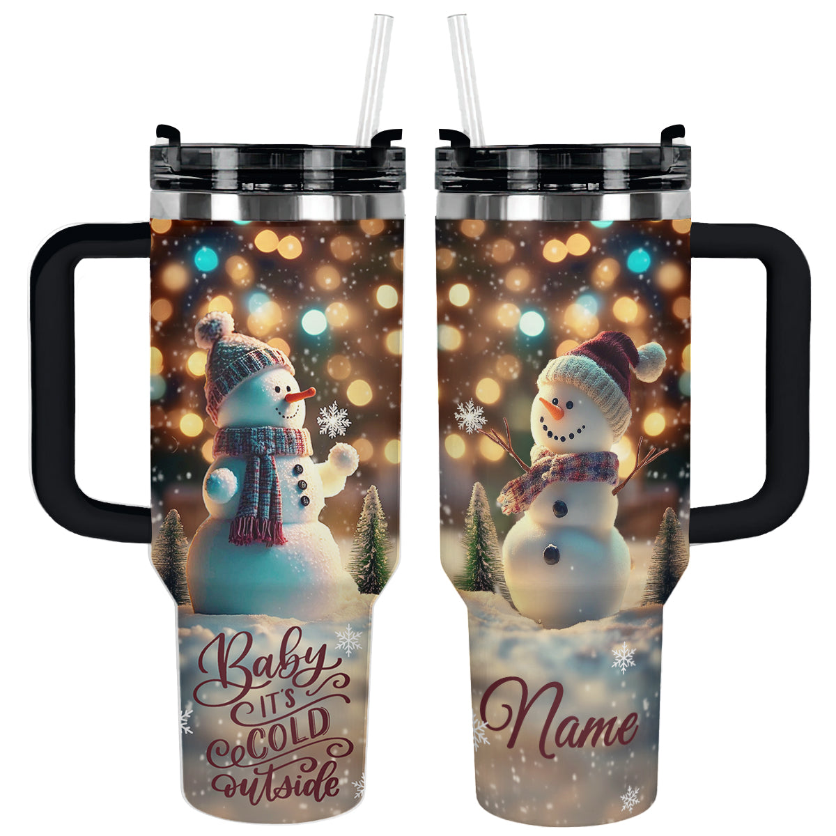 Happy Snowman Christmas Custom Stanley Cup 40 oz 30 oz Tumbler With HandleTVC2301502