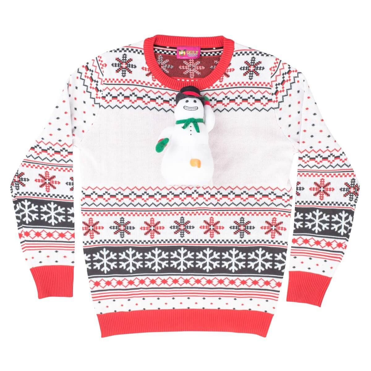 Happy Snowman Ugly Christmas Sweater Adult 3D Funny Matching for family
