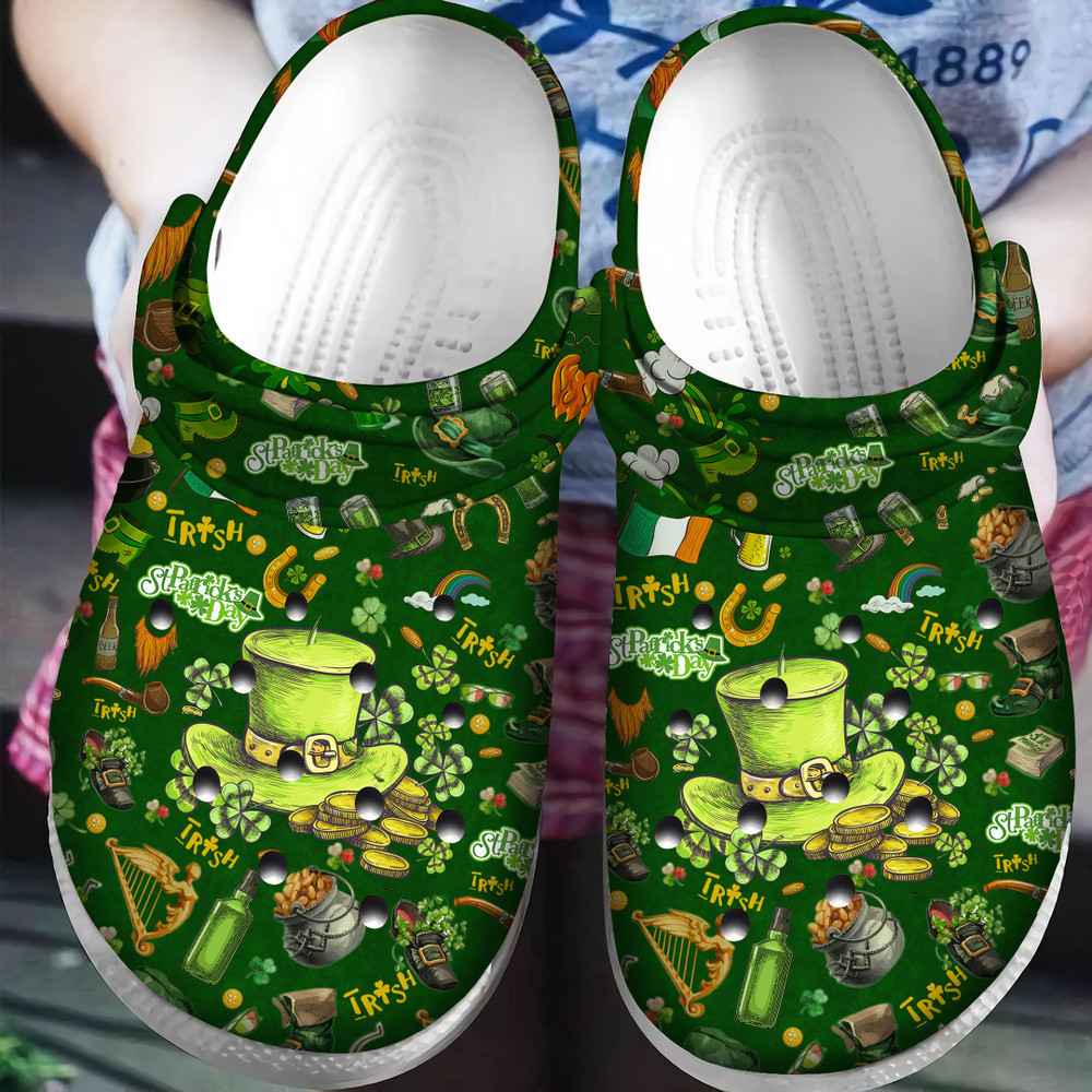 Happy St Patricks Day Classic Clogs Shoes