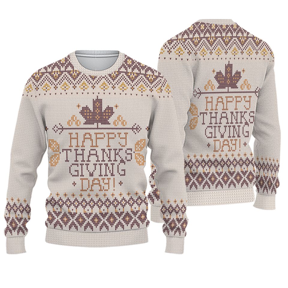 Happy Thanksgiving Ugly Christmas Sweater For Men & Women