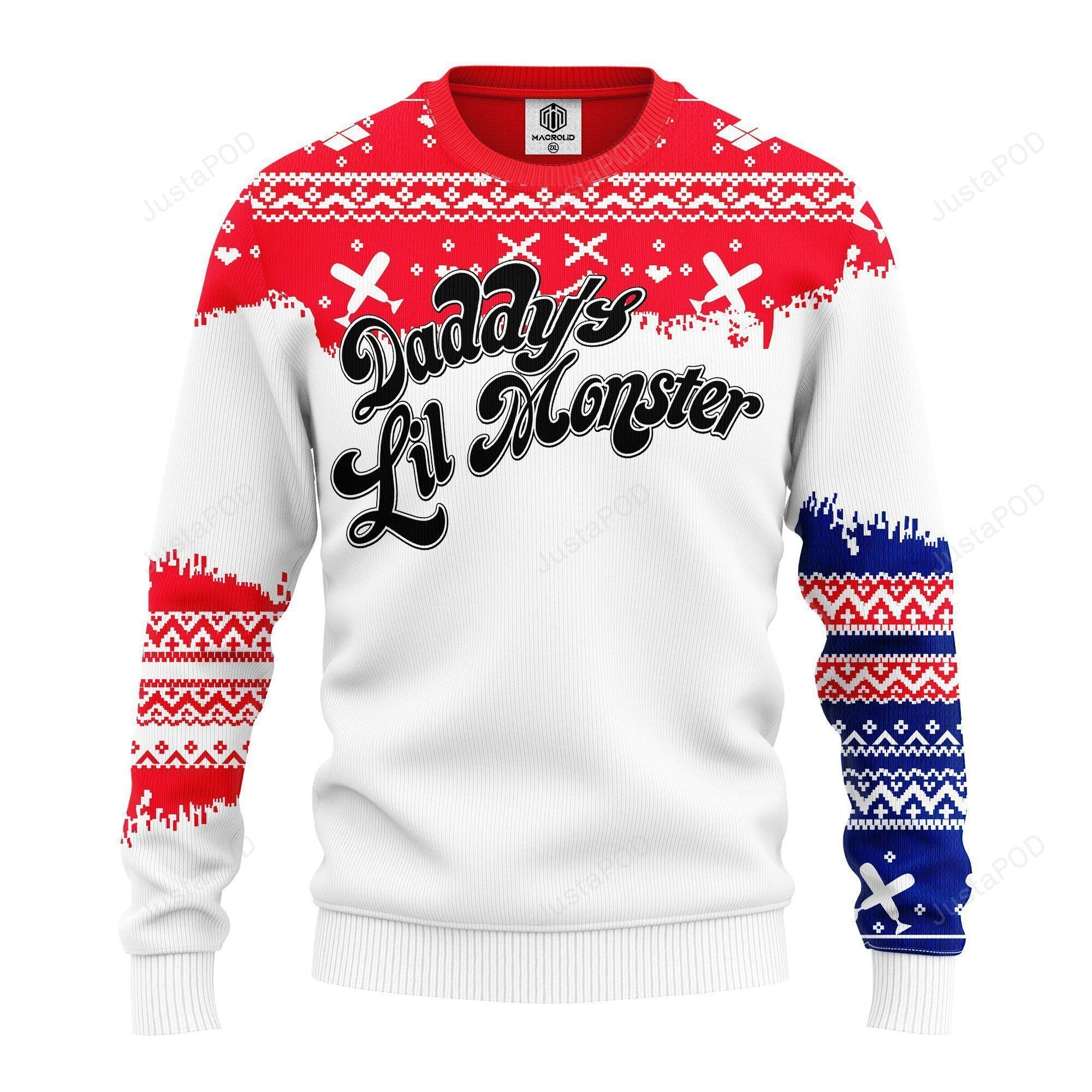 Harley Quinn Daddy?S Lil Monster Ugly Christmas Sweater Adult 3D Funny Matching for family