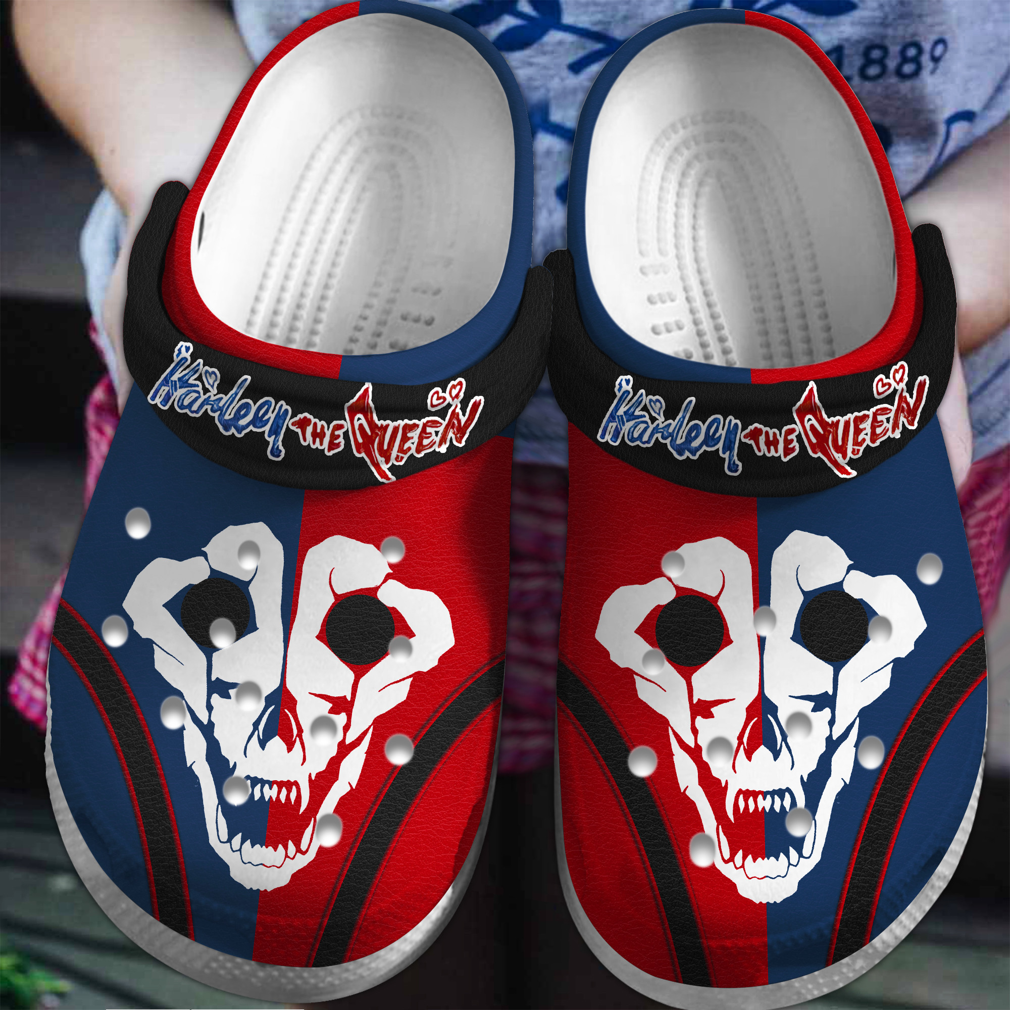 Harley Quinn Movie Cartoon Crocs Crocband Clogs Shoes Comfortable For Men Women and Kids
