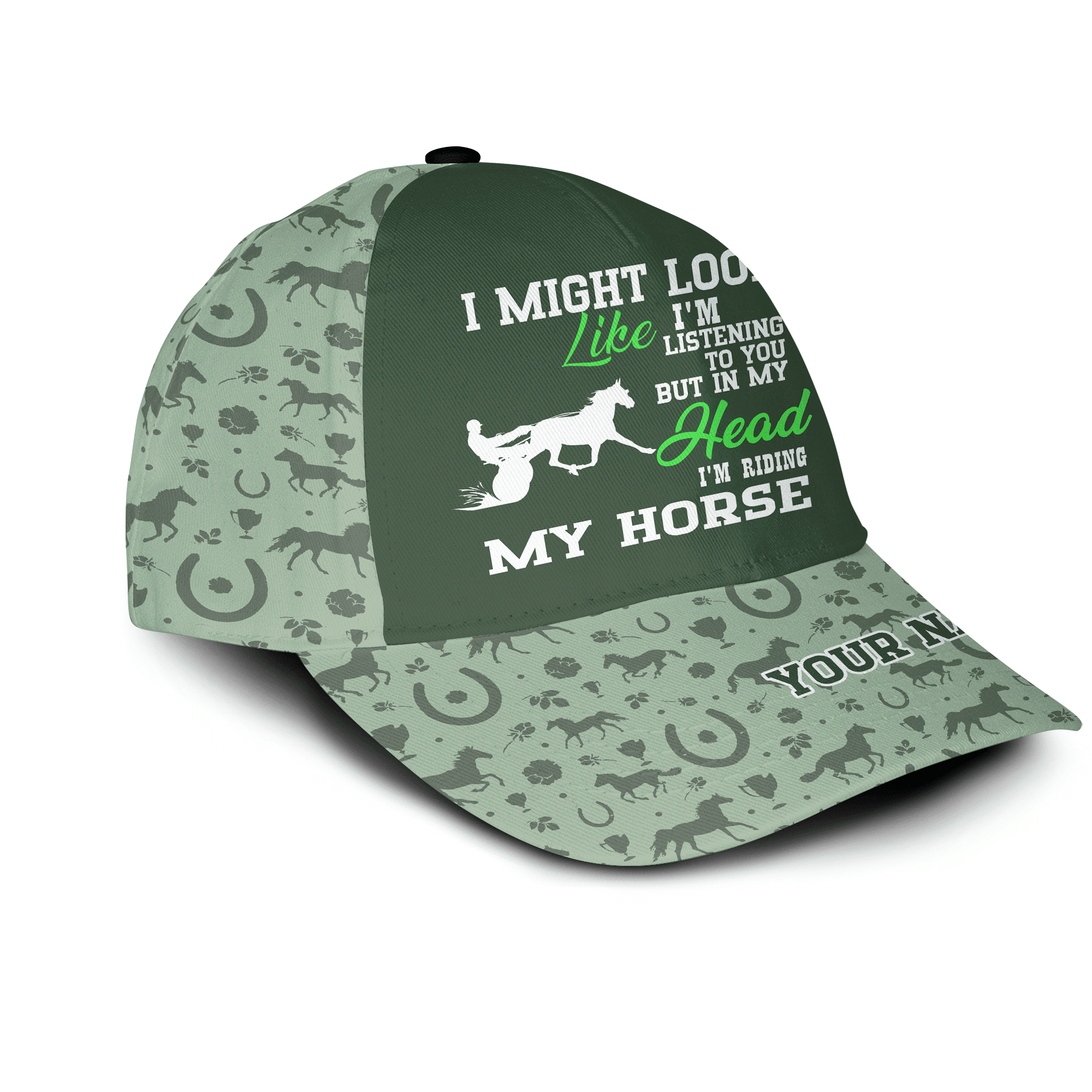 Harness Racing - I'm Riding My Horse PERSONALIZED Hat Classic Cap Trucker Hats Custom Hats Gifts For Men & Women