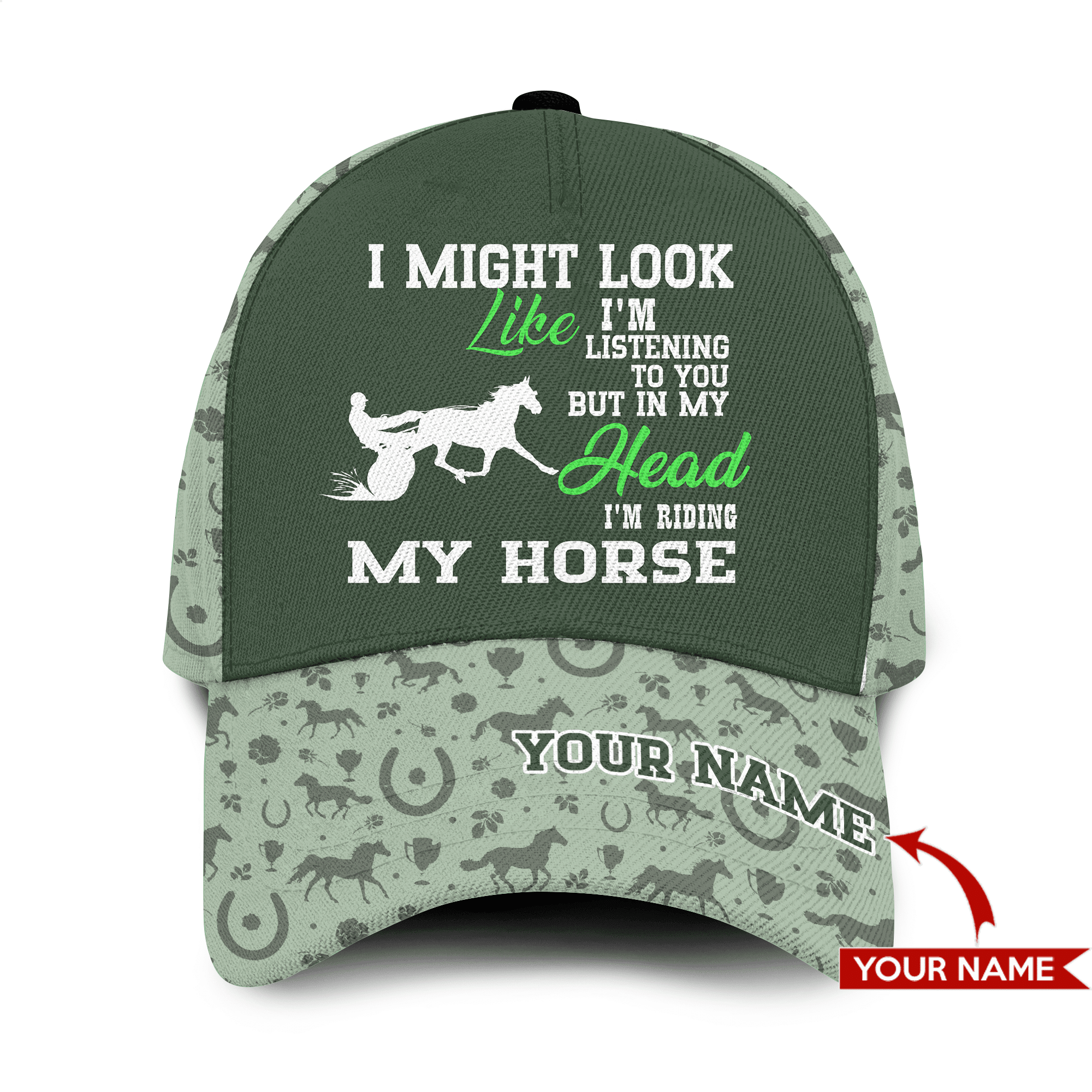 Harness Racing - I'm Riding My Horse PERSONALIZED Hat Classic Cap Trucker Hats Custom Hats Gifts For Men & Women