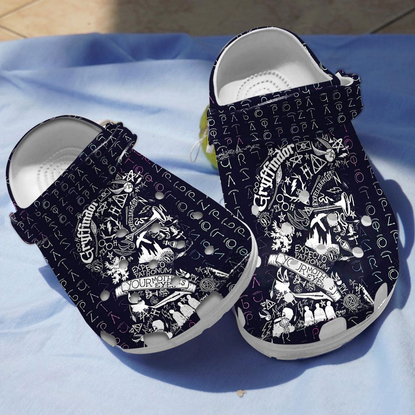 Harry Potter Dark Pattern Movie Crocs Crocband Clogs Shoes Comfortable For Men Women and Kids