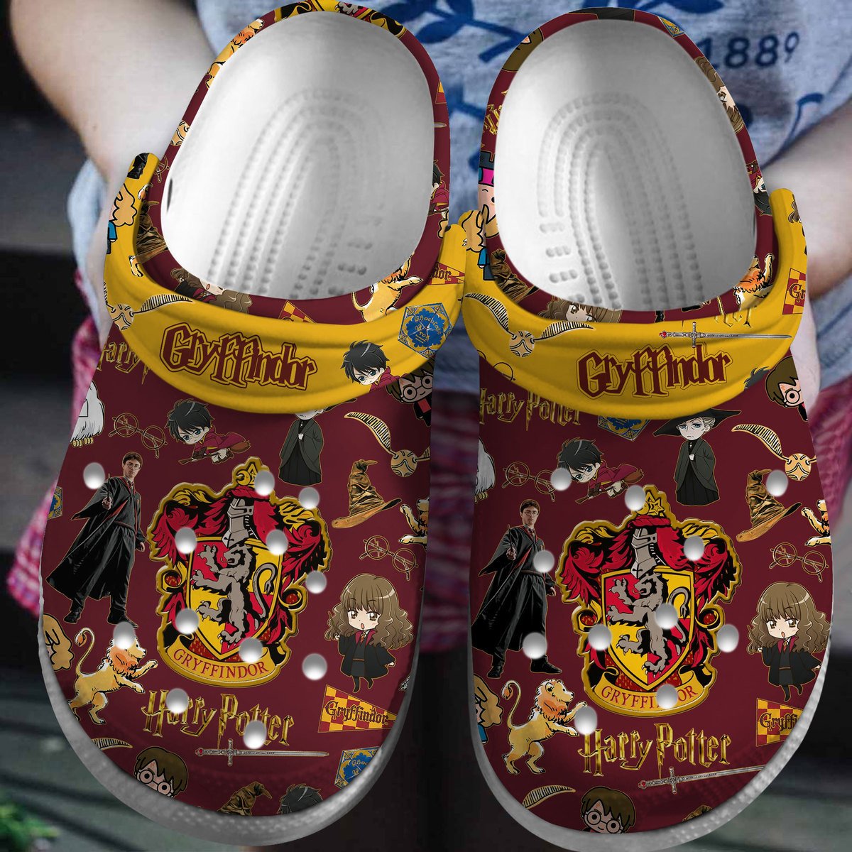 Harry Potter Gryffindor Movie Crocs Crocband Clogs Shoes Comfortable For Men Women and Kids