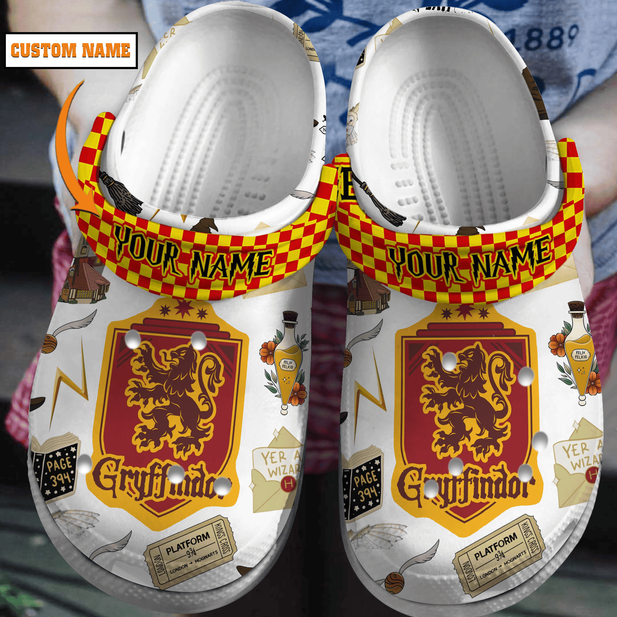 Harry Potter Gryffindor Movie Crocs Crocband Clogs Shoes Comfortable For Men Women and Kids