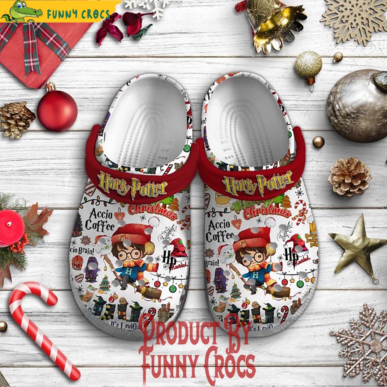 Harry Potter Movie Christmas Crocs Crocband Clogs Shoes Comfortable For Men Women and Kids