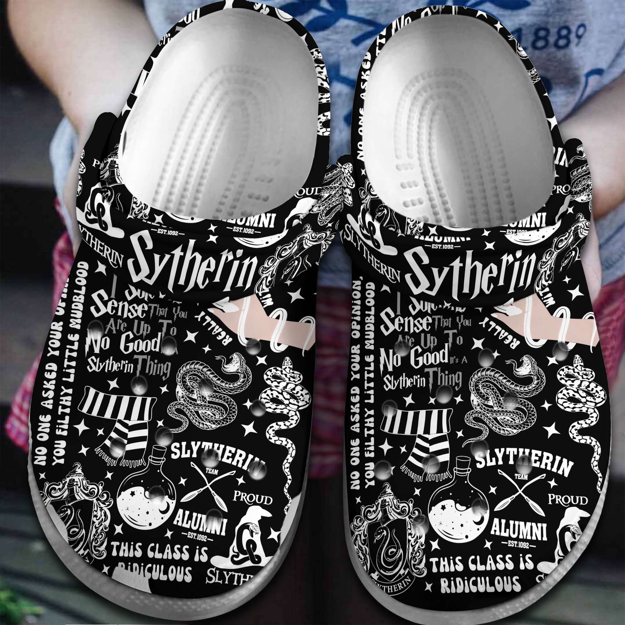 Harry Potter Movie sytherin Crocs Crocband Clogs Shoes Comfortable For Men Women and Kids