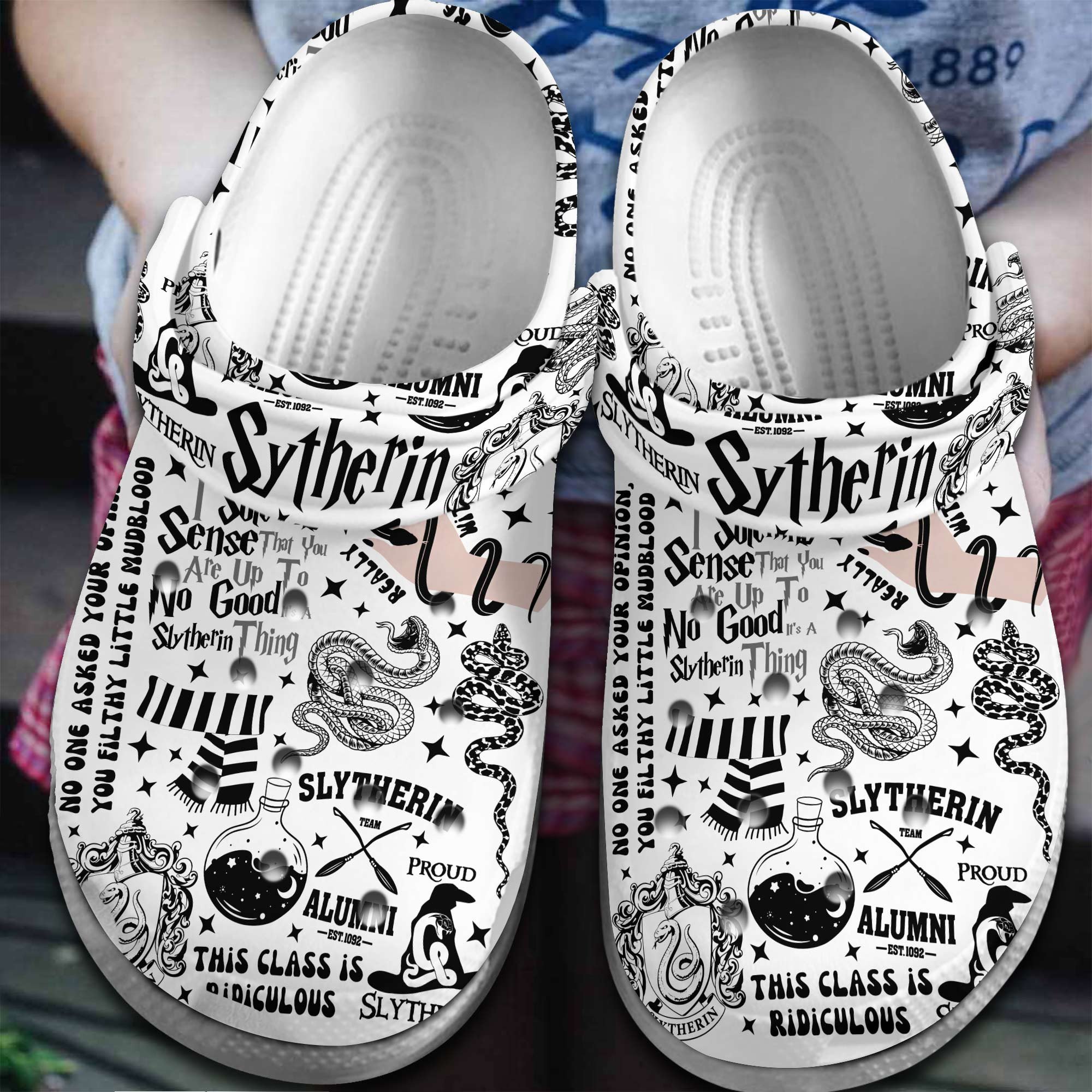 Harry Potter Movie sytherin Crocs Crocband Clogs Shoes Comfortable For Men Women and Kids
