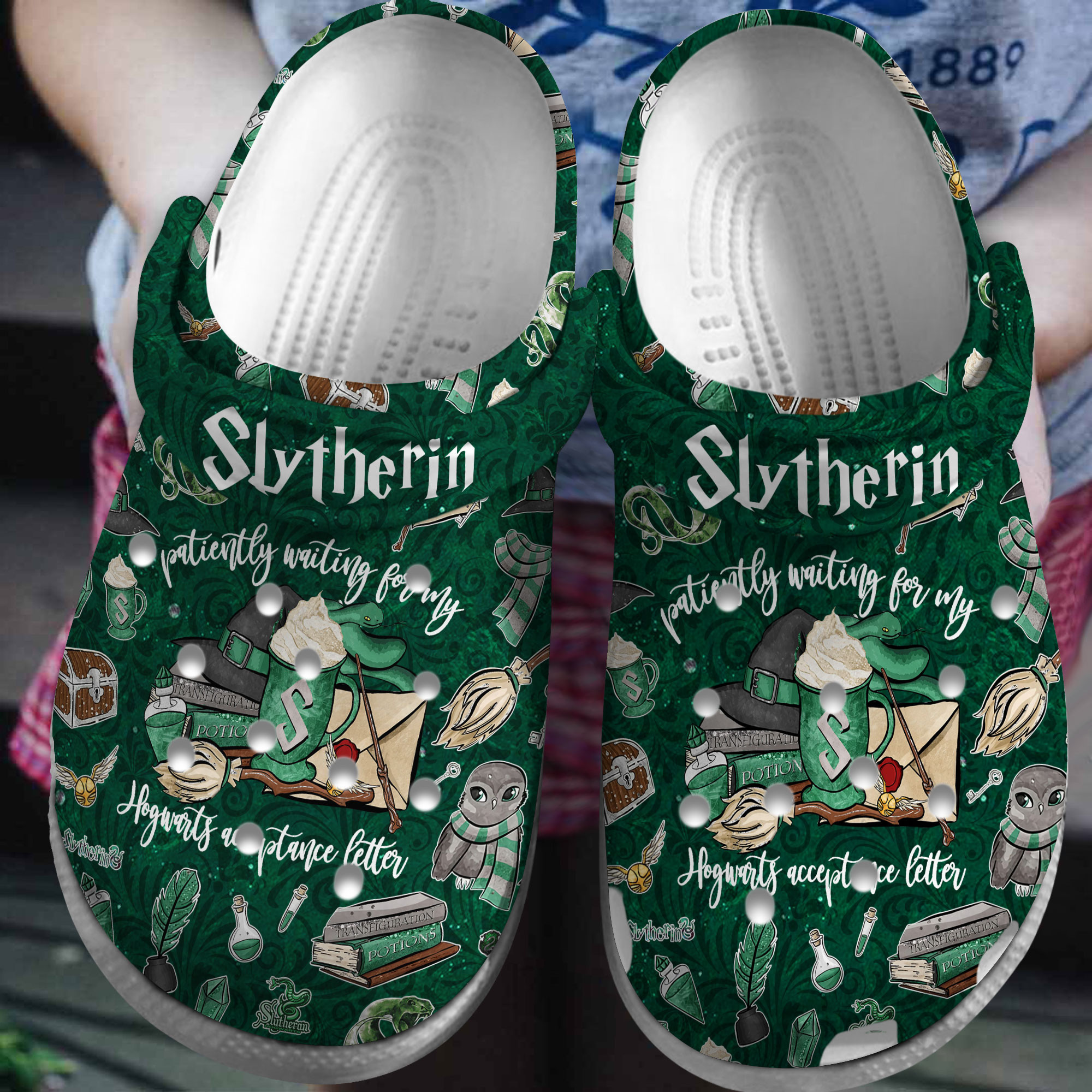 Harry Potter Slytherin Movie Crocs Crocband Clogs Shoes Comfortable For Men Women and Kids