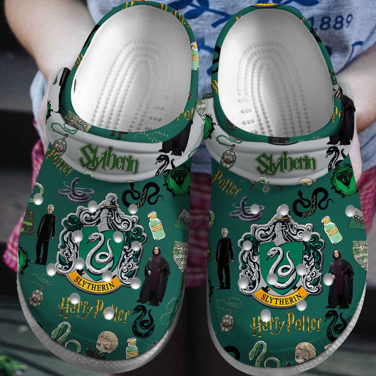 Harry Potter Slytherin Movie Crocs Crocband Clogs Shoes Comfortable For Men Women and Kids