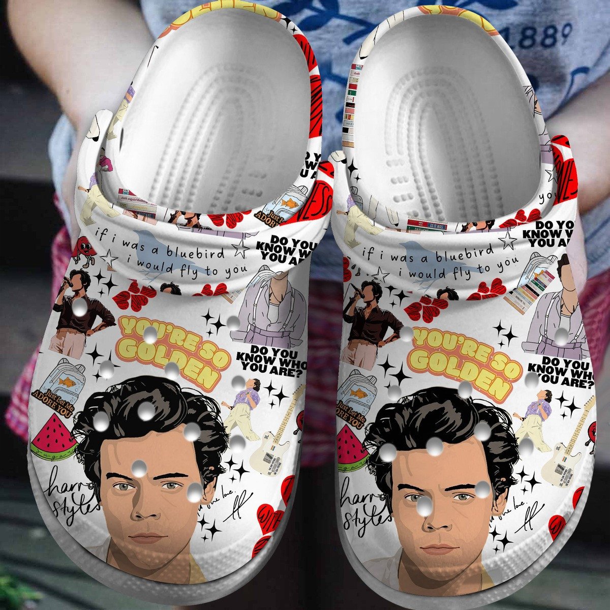 Harry Styles Music Crocs Crocband Clogs Shoes Comfortable For Men Women and Kids
