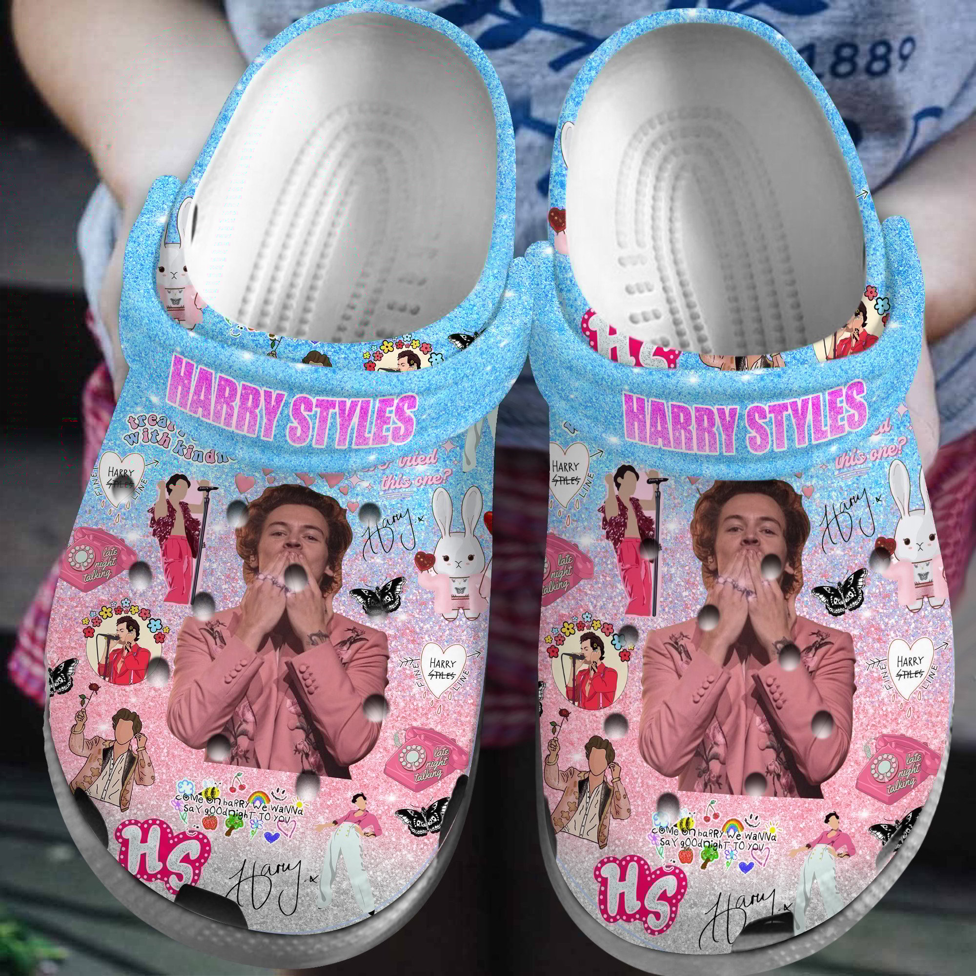 Harry Styles Music Crocs Crocband Clogs Shoes Comfortable For Men Women and Kids