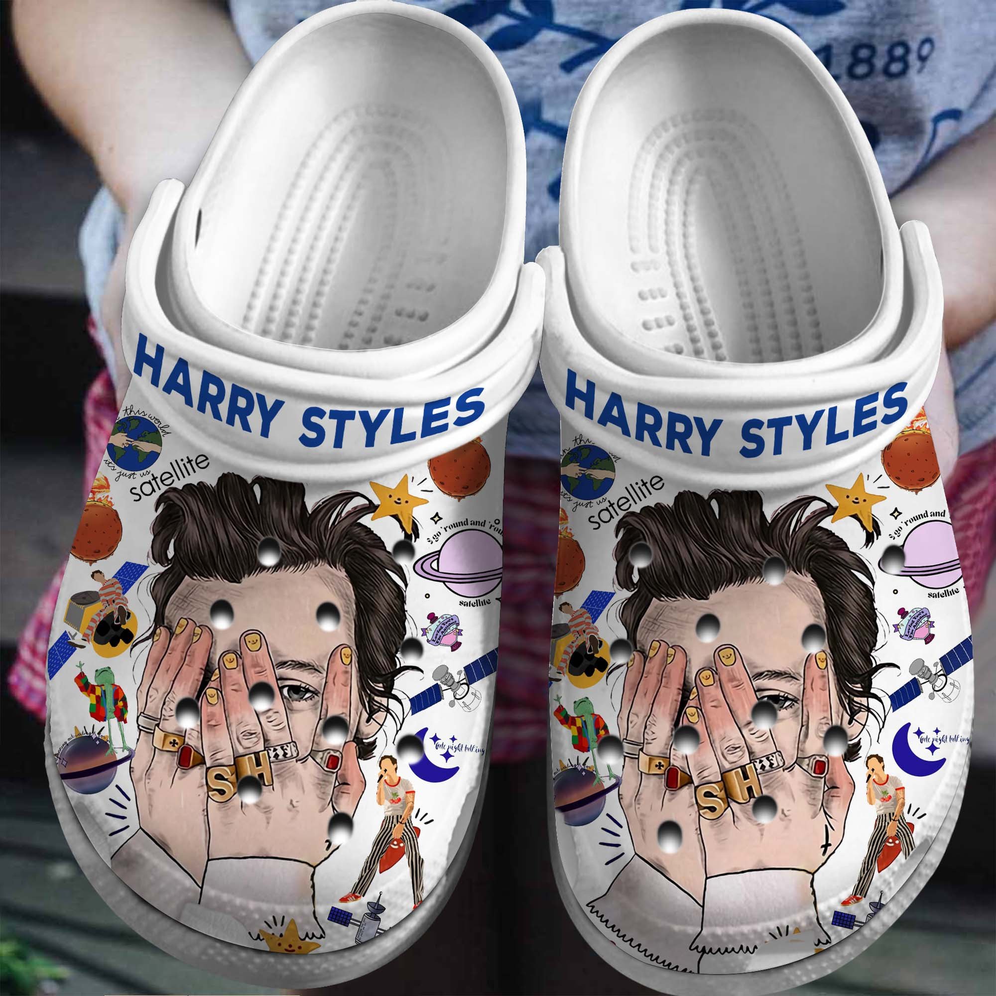 Harry styles One Direction Band Music Crocs Crocband Clogs Shoes Comfortable For Men Women and Kids