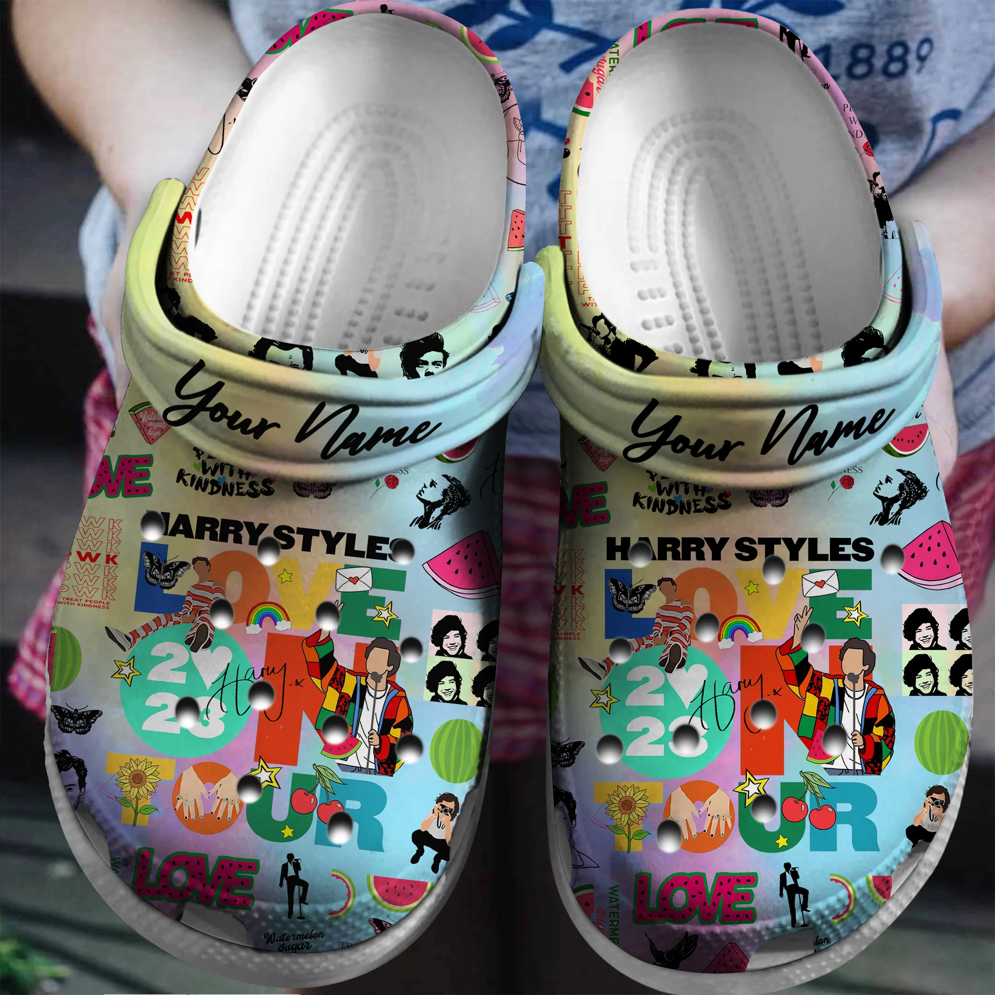 Harry styles One Direction Band Music Crocs Crocband Clogs Shoes Comfortable For Men Women and Kids