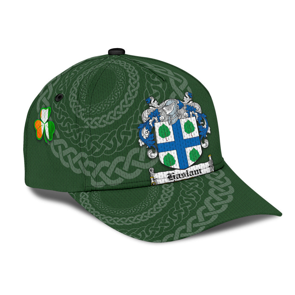 Haslam Coat Of Arms - Irish Family Crest St Patrick's Day Hat Classic Cap Trucker Hats Custom Hats Gifts For Men & Women