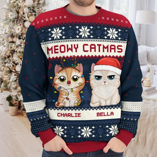 Have A Clawsome Catmas - Cat Personalized Ugly Sweatshirt - Christmas Gift For Pet Owners, Pet Lovers - Image 5