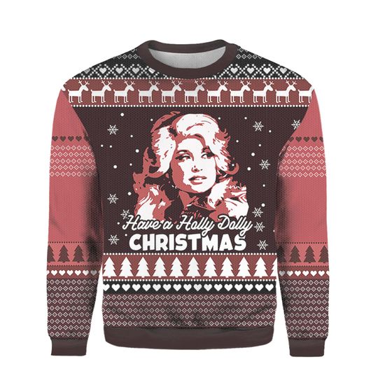 Have A Holly Dolly Christmas Sweater, Christmas Jumper Dolly Parton 3D Sweater - Image 3