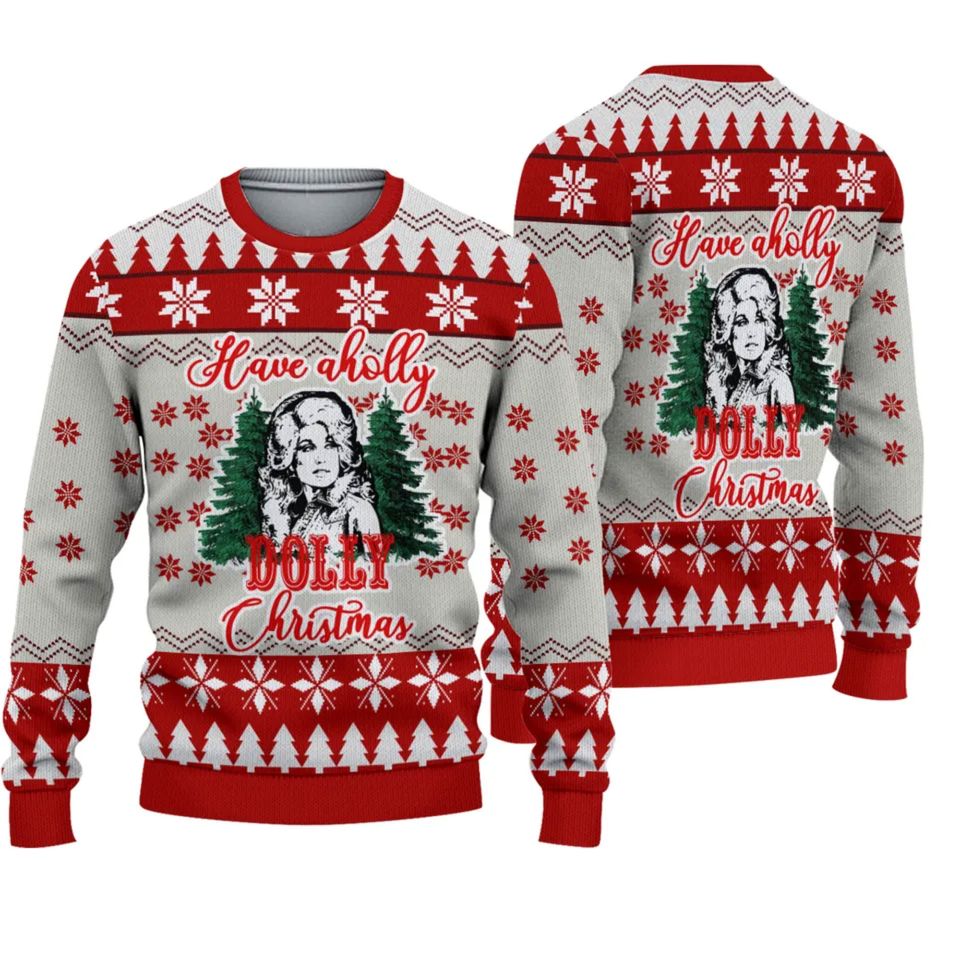 Have A Holly Dolly Christmas Ugly Sweater, Dolly Parton Sweater