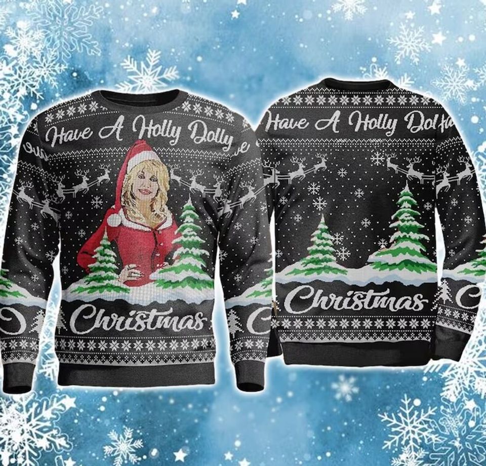 Have A Holly Dolly Ugly Christmas Sweater, Dolly Parton Sweater