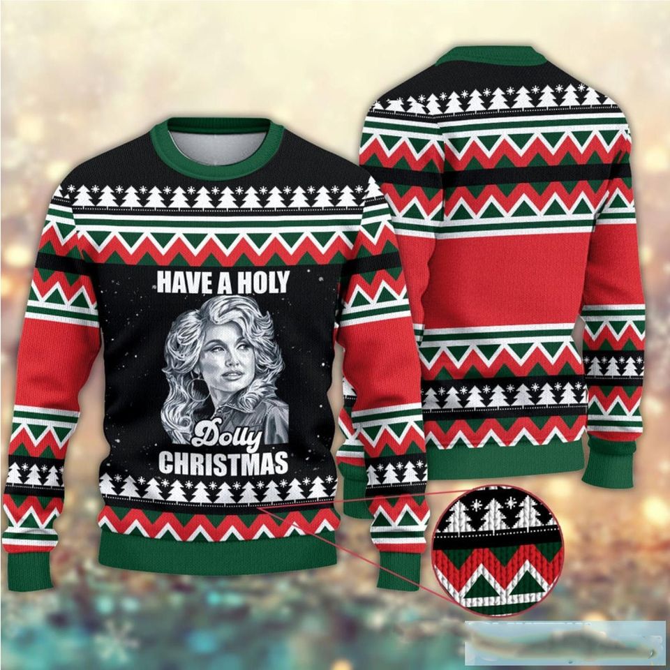 Have A Holly Dolly Ugly Christmas Sweater, Dolly Parton Ugly Christmas